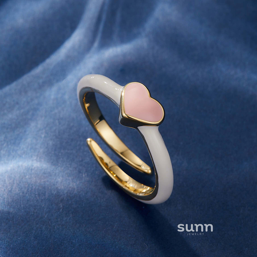Addysen Enamel Heart Open Ring [VWCT08H3]