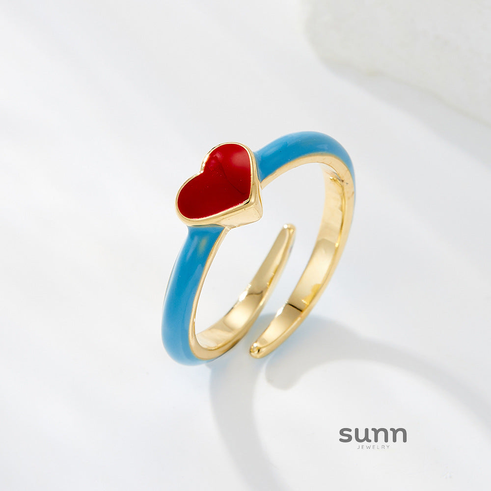 Addysen Enamel Heart Open Ring [P8D6T2SZ]
