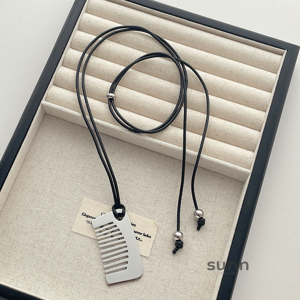 Adela Silver Comb Pendant Necklace [35P0BP8G]