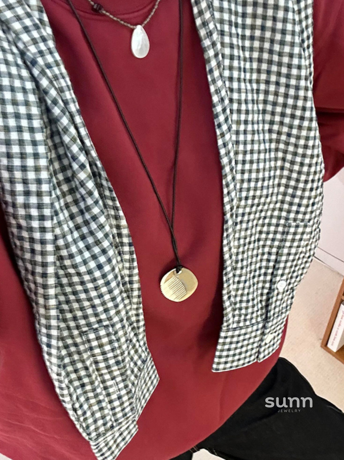 Adela Silver Comb Pendant Necklace [ZJR4CPEZ]