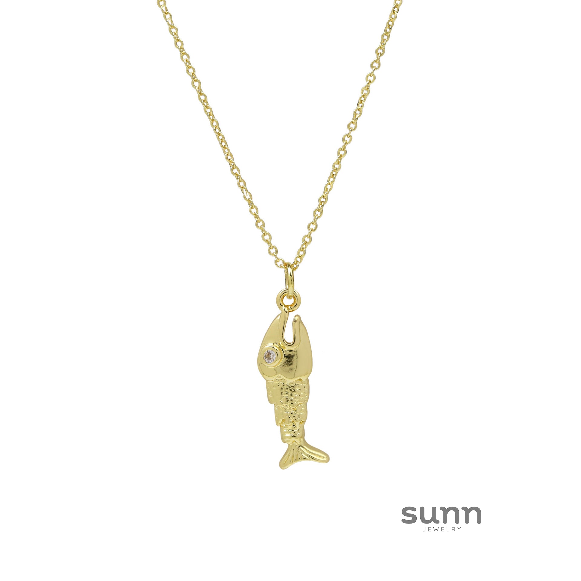 Adela Tropical Fish Pendant Necklace [PQZN800E]