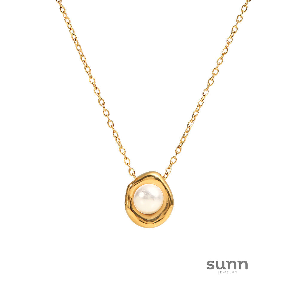Adelina Layered Pearl Necklace [24ICXKSL]