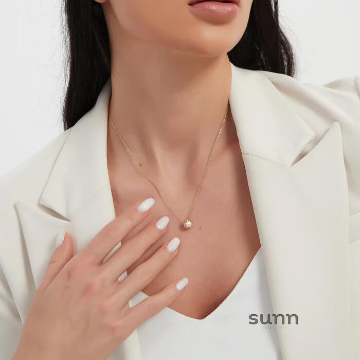Adelina Layered Pearl Necklace [21B0F6FM]
