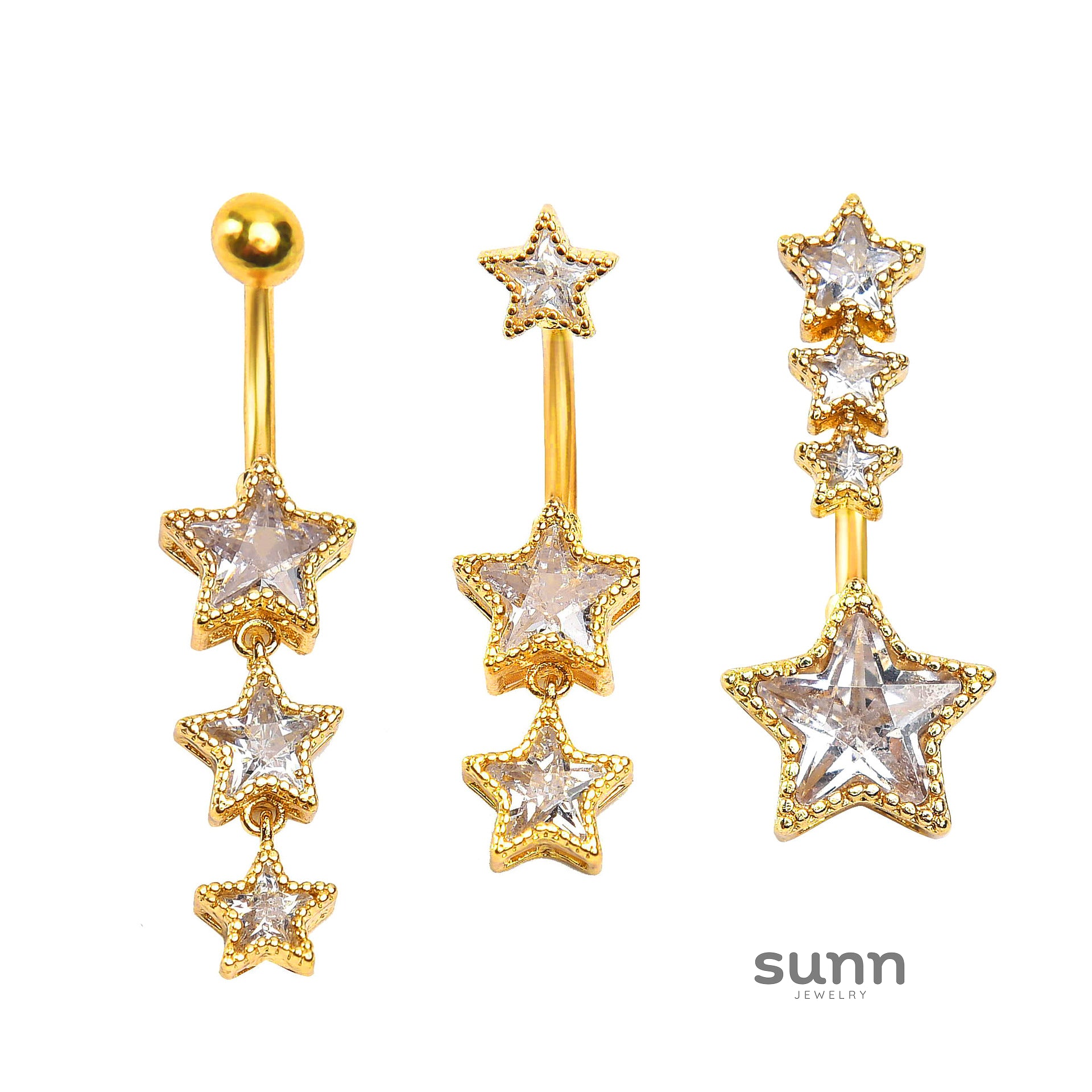 Adelyne Zircon Star Navel Ring [VICPY167]