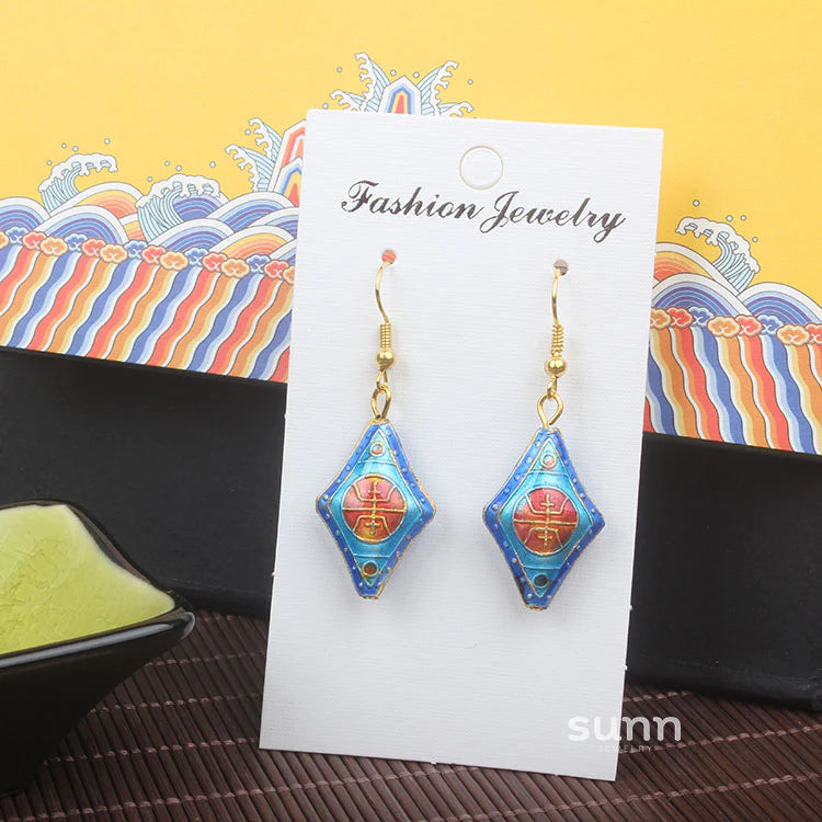 Adia Vintage Enamel Drop Earrings