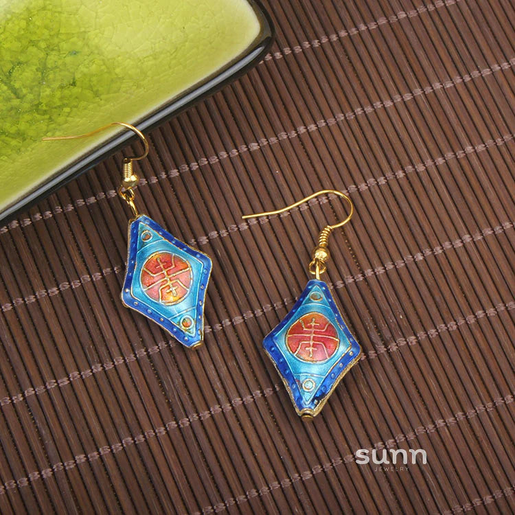 Adia Vintage Enamel Drop Earrings