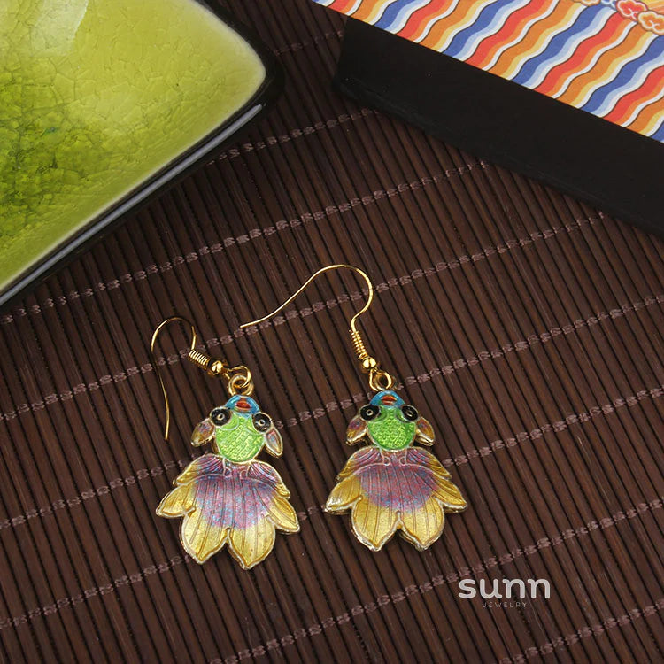 Adia Vintage Enamel Drop Earrings