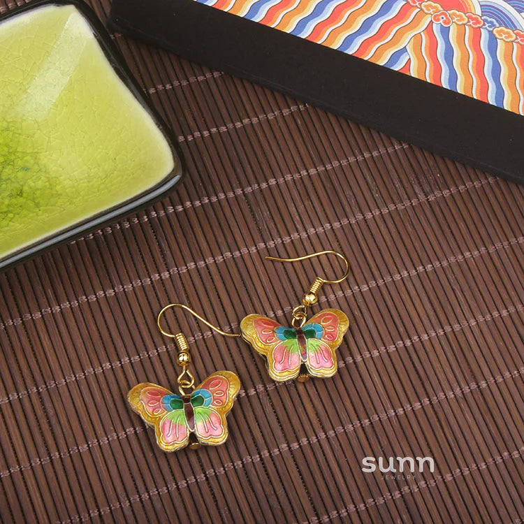 Adia Vintage Enamel Drop Earrings