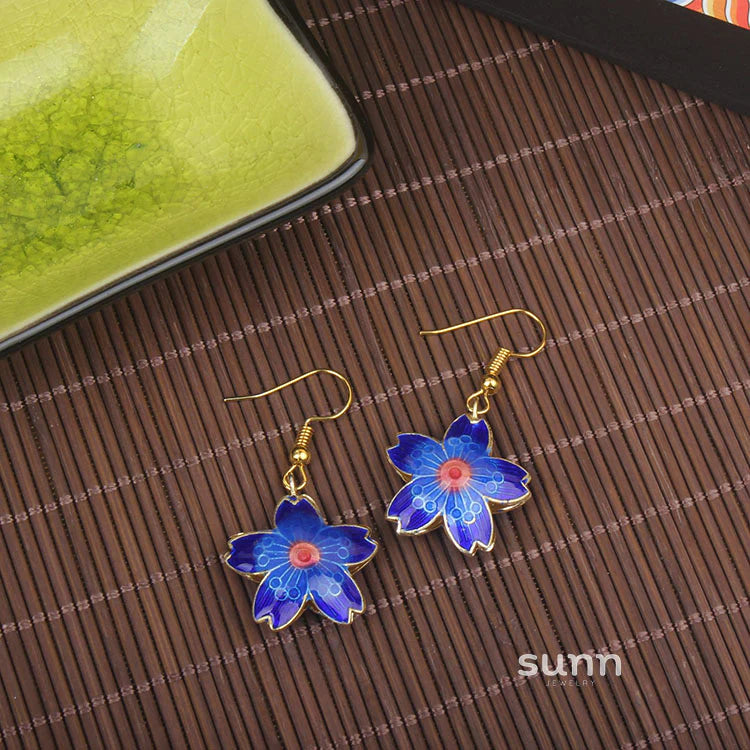 Adia Vintage Enamel Drop Earrings