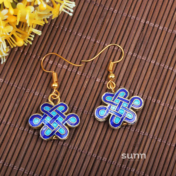 Adia Vintage Enamel Drop Earrings