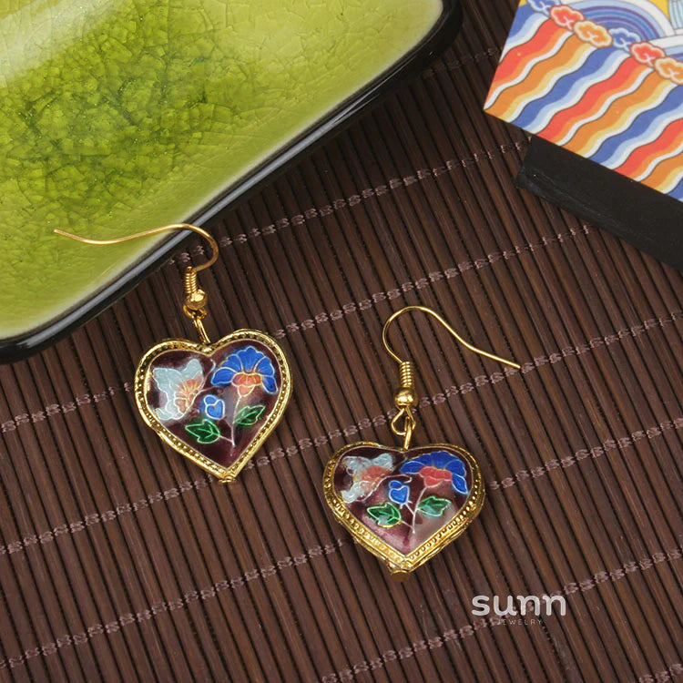 Adia Vintage Enamel Drop Earrings