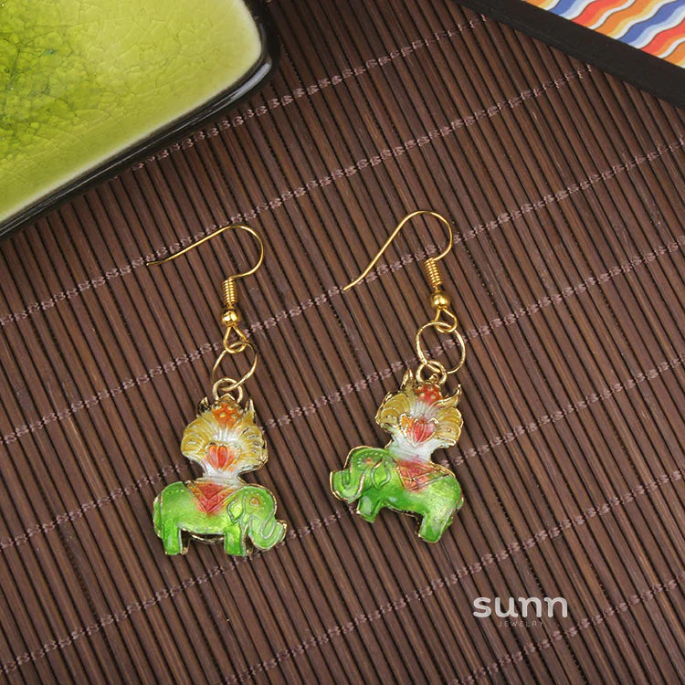 Adia Vintage Enamel Drop Earrings