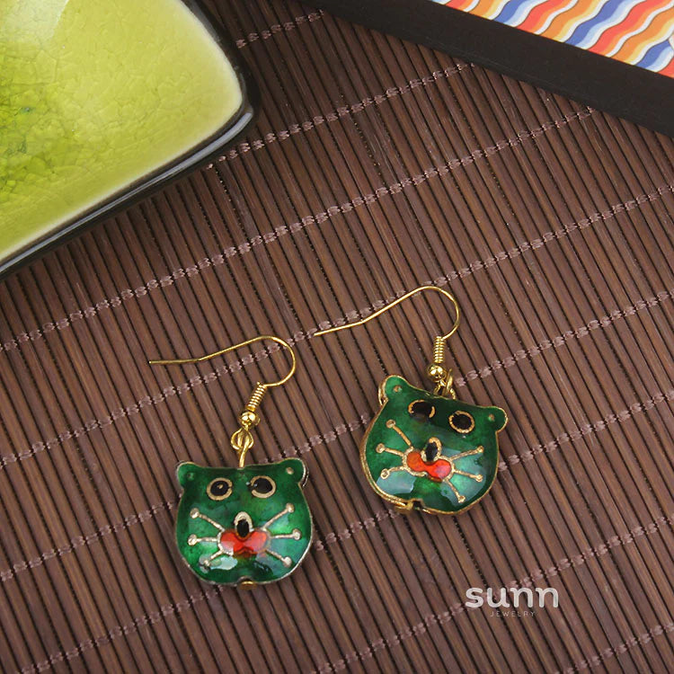 Adia Vintage Enamel Drop Earrings