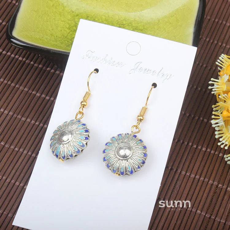 Adia Vintage Enamel Drop Earrings