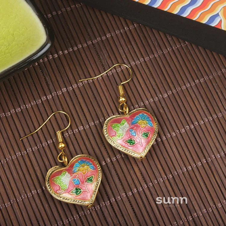 Adia Vintage Enamel Drop Earrings