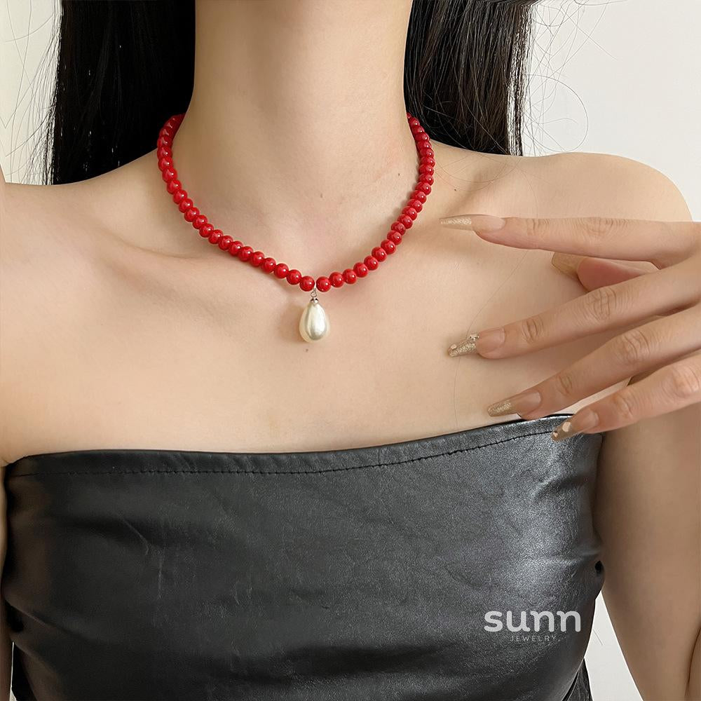 Adilynn Beaded Pearl Necklace [VN8Z32NV]