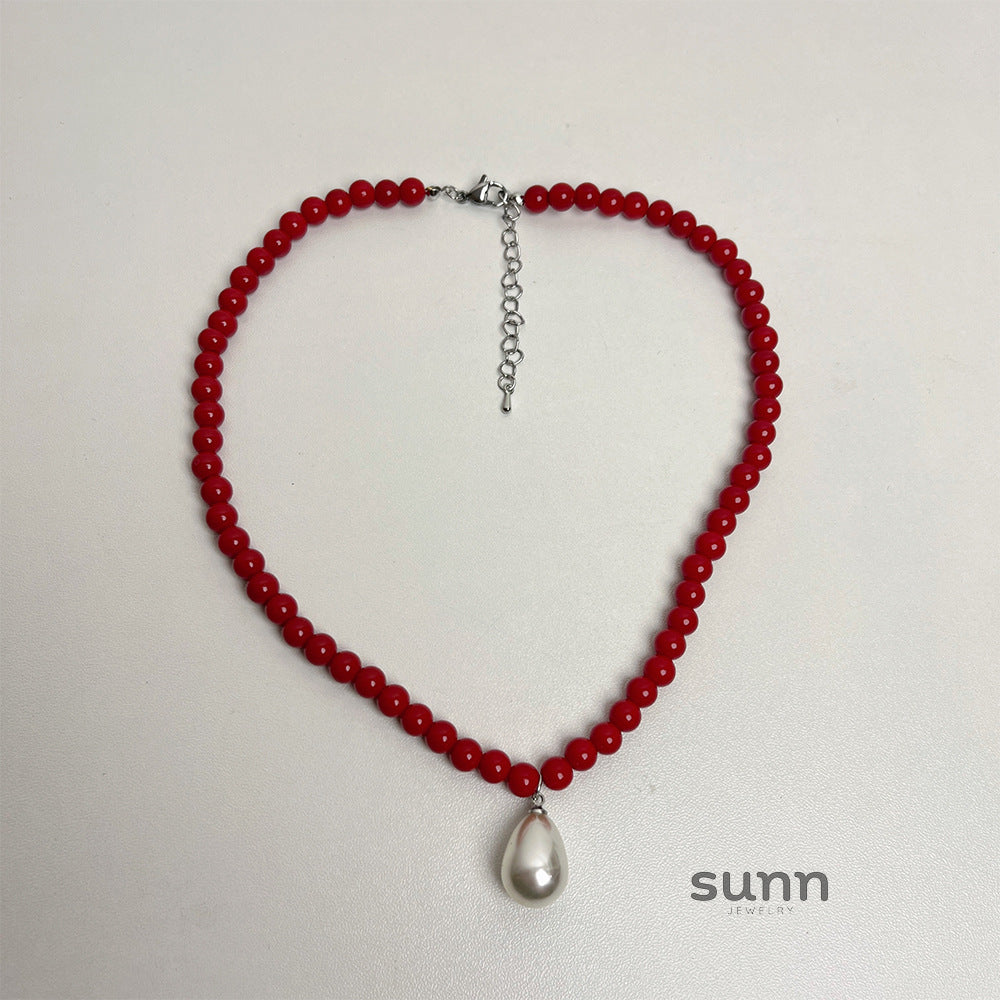 Adilynn Beaded Pearl Necklace [B8PHI2VU]