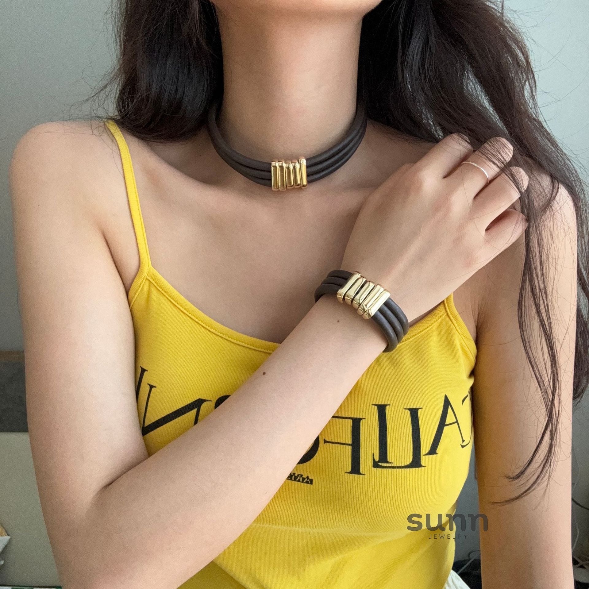 Adina Edgy Geometric Choker [ZHGJ207Z]
