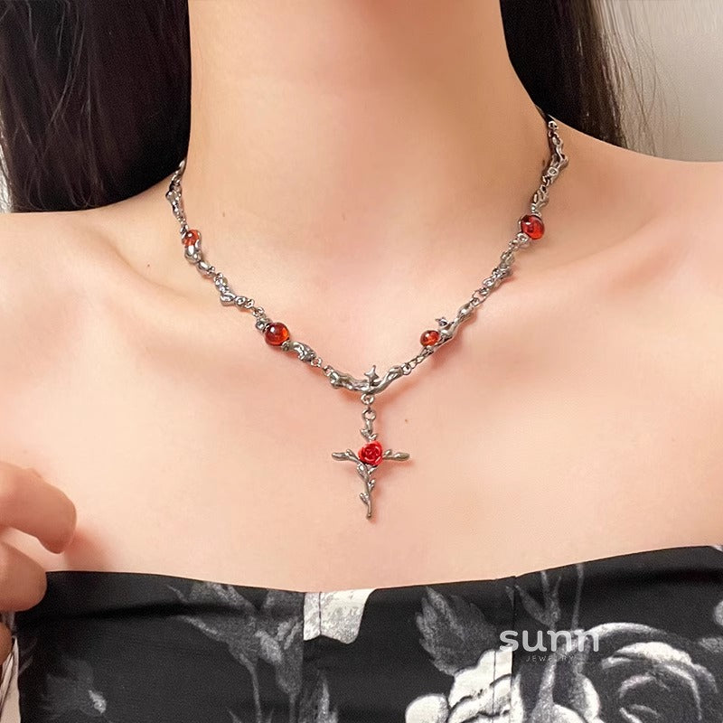 Aditri Y2K Dark Choker Necklace [PK3F6BTF]
