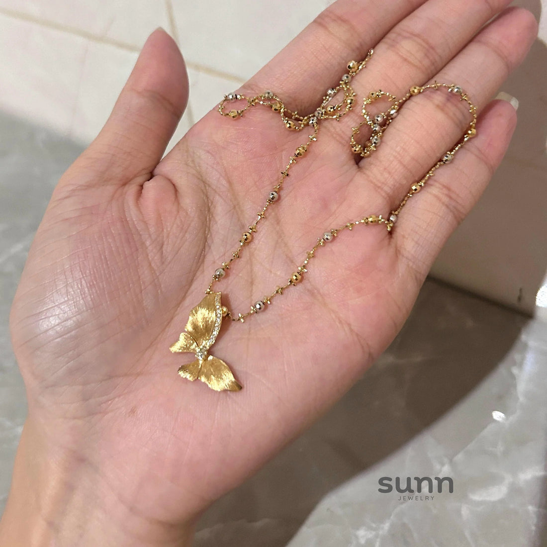 Adler Brushed Butterfly Necklace