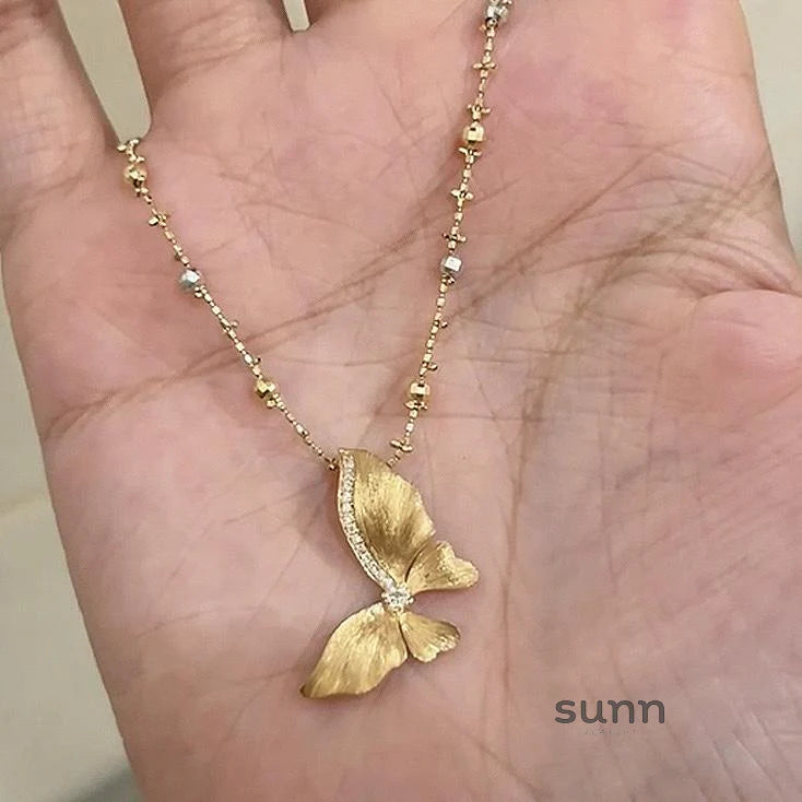Adler Brushed Butterfly Necklace