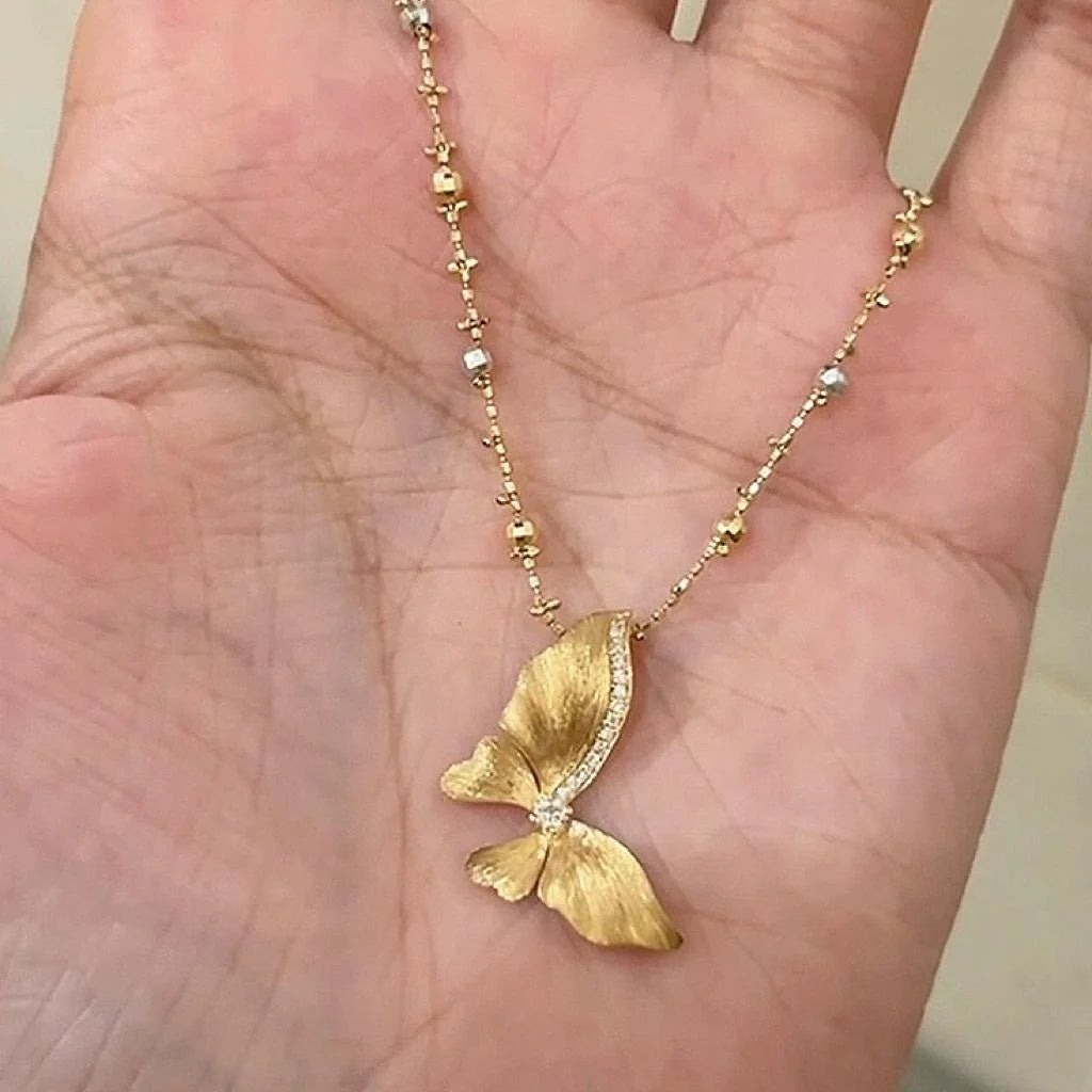 Adler Brushed Butterfly Necklace