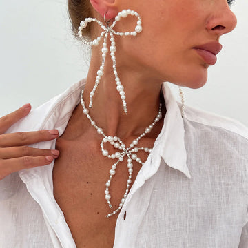 Adore Pearl Bowknot Jewelry Set