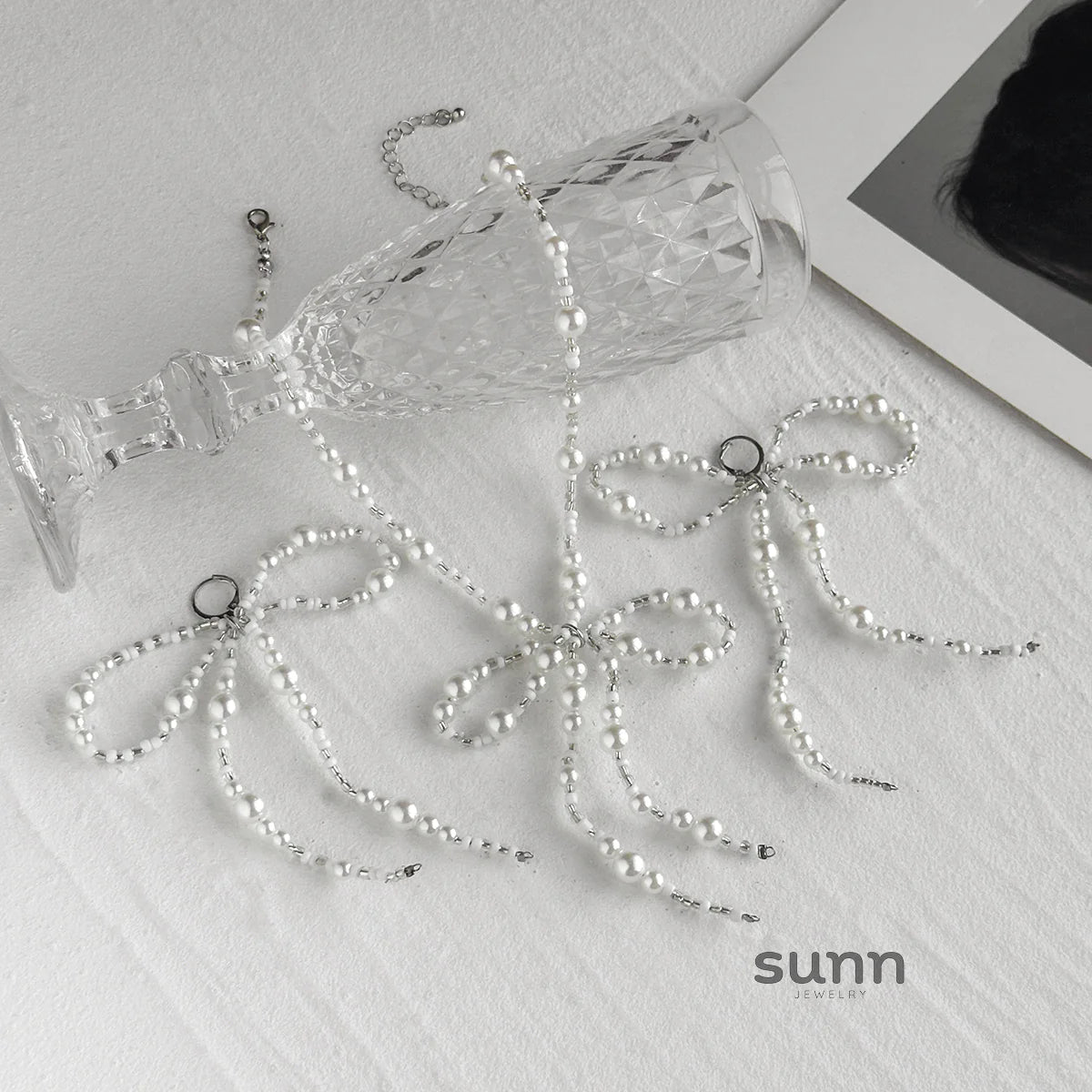 Adore Pearl Bowknot Jewelry Set