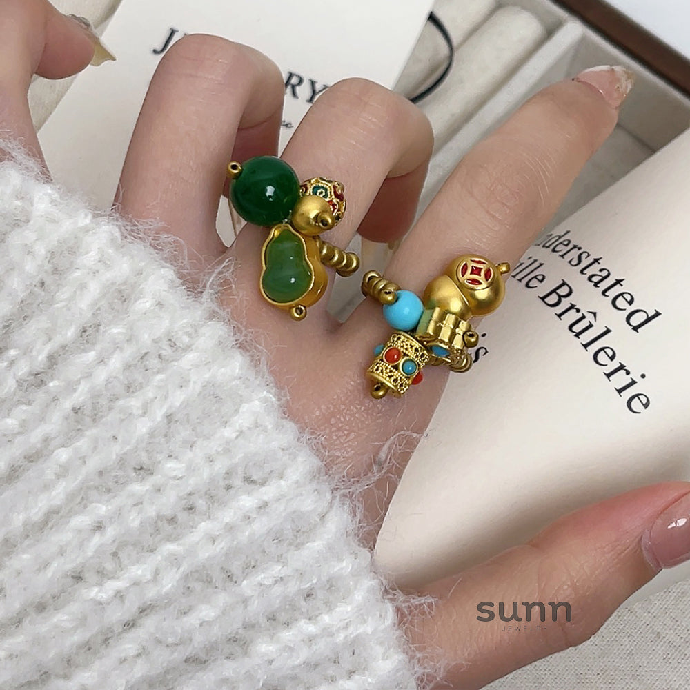 Adrielle Enamel Gourd Ring [J26L3Y07]
