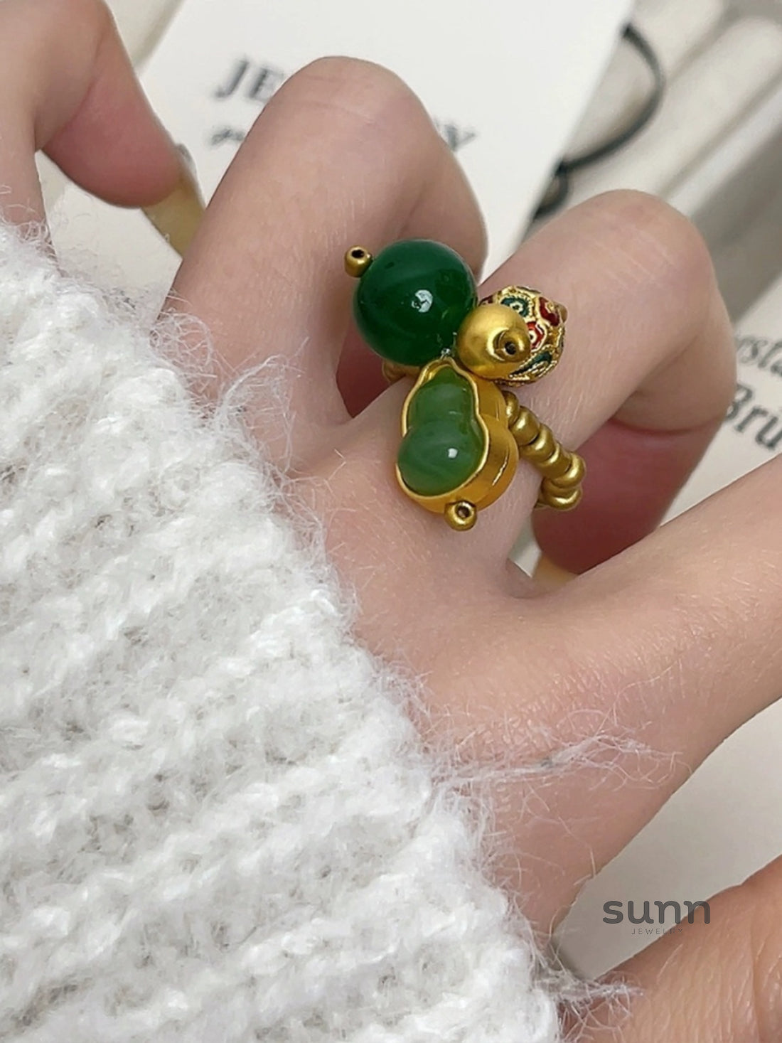 Adrielle Enamel Gourd Ring [OU7G1PIP]