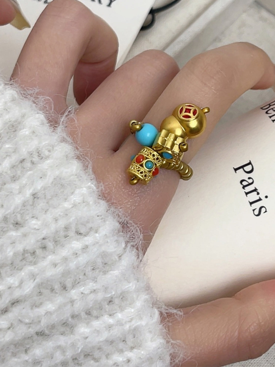 Adrielle Enamel Gourd Ring [OU7G1PIP]
