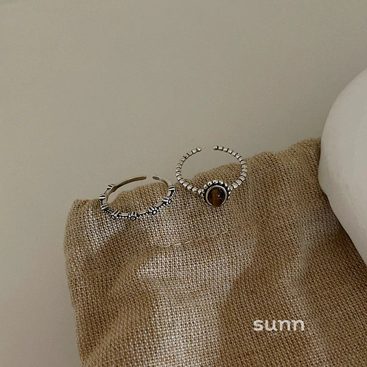 Adrina Tiger's Eye Floral Rings