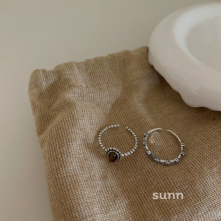 Adrina Tiger's Eye Floral Rings