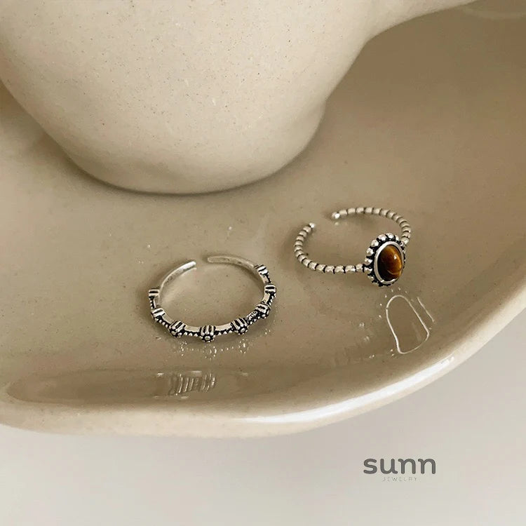 Adrina Tiger's Eye Floral Rings