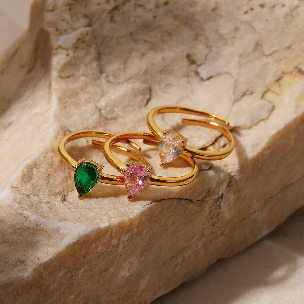 Adrina Waterdrop Zirconia Ring