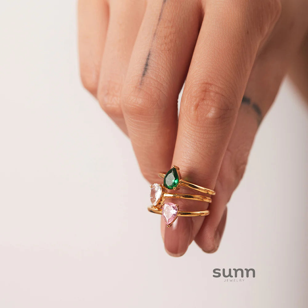 Adrina Waterdrop Zirconia Ring