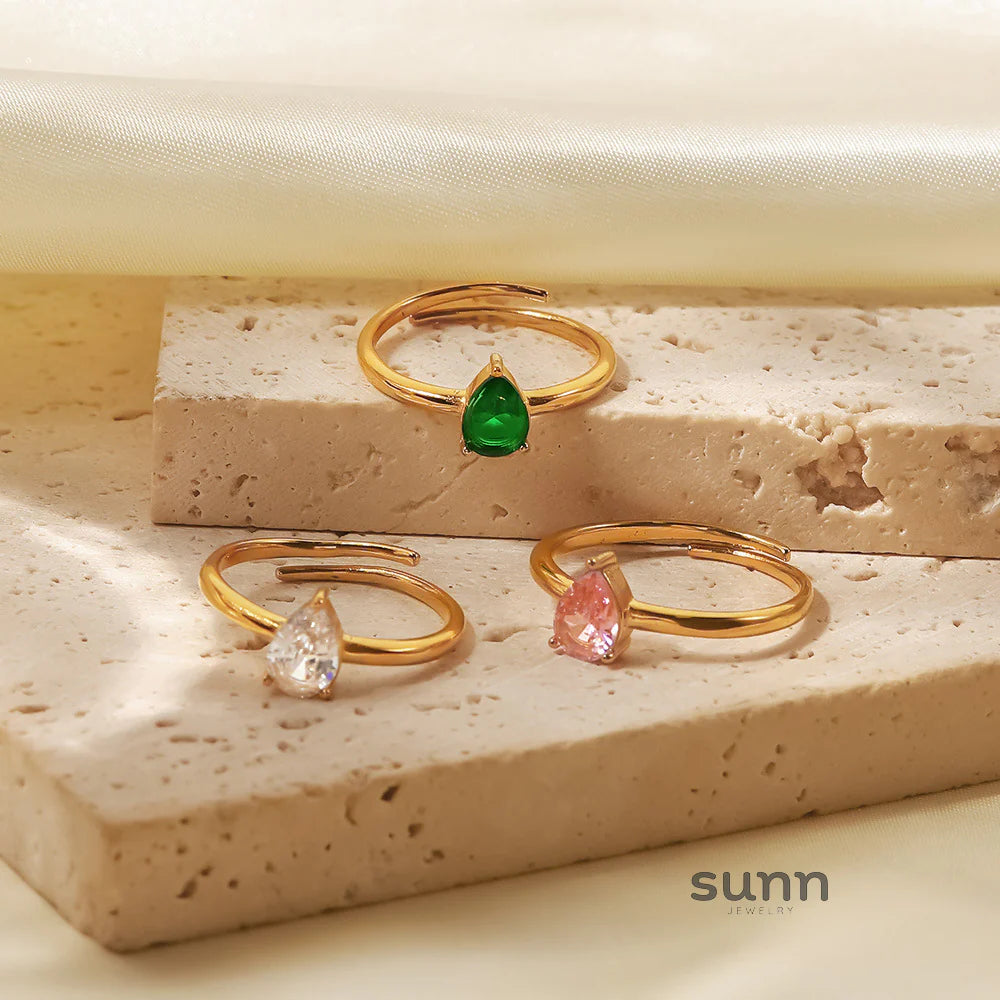 Adrina Waterdrop Zirconia Ring