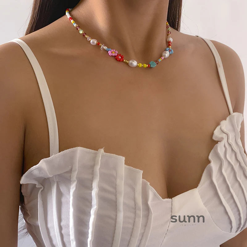 Aella Daisy Beaded Choker