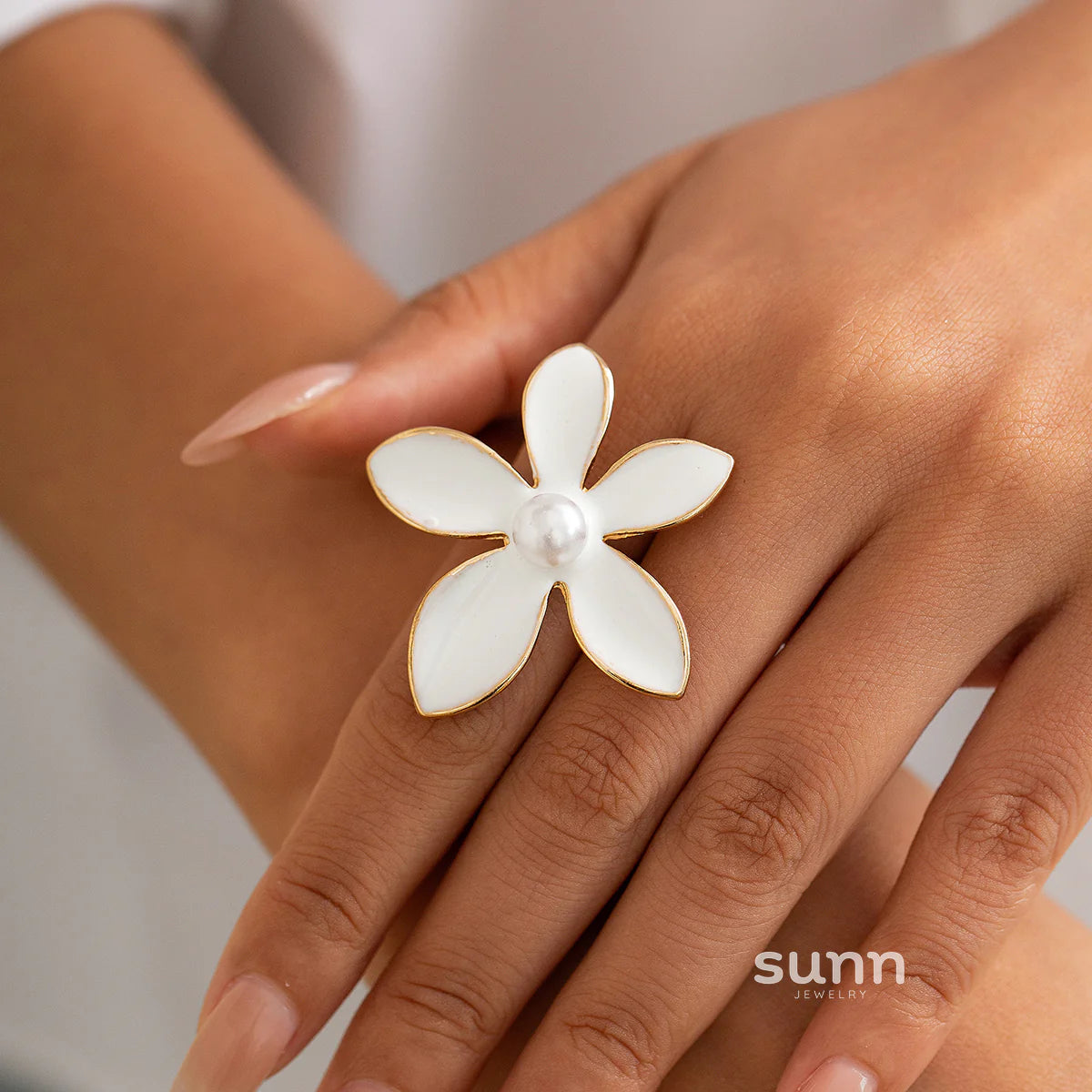Ahaana Enamel Flower Ring