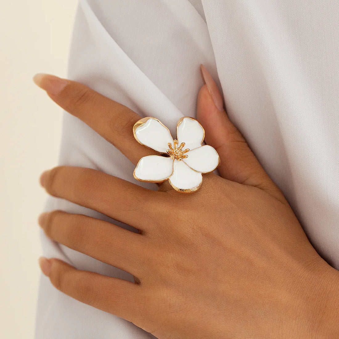 Ahaana Enamel Flower Ring