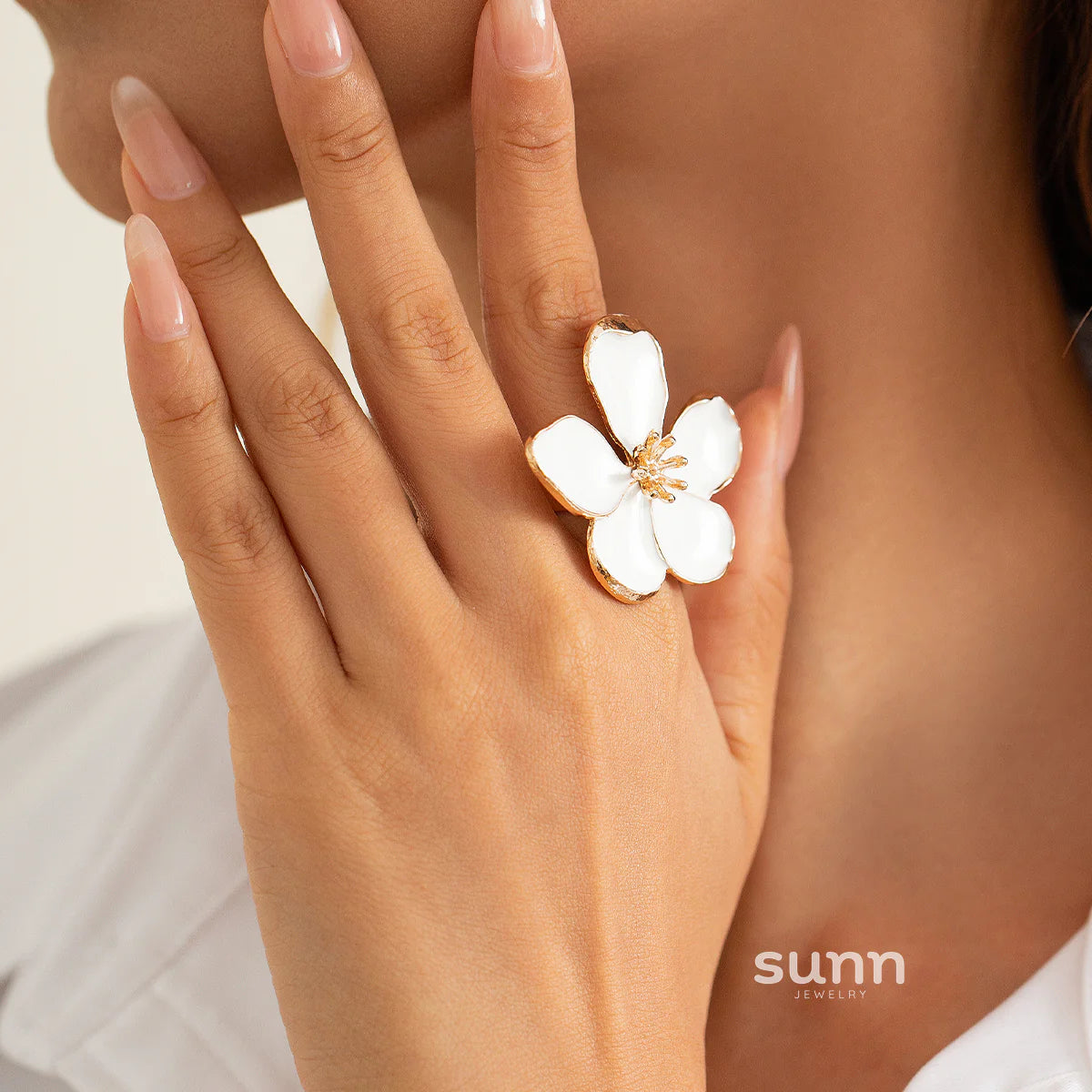 Ahaana Enamel Flower Ring