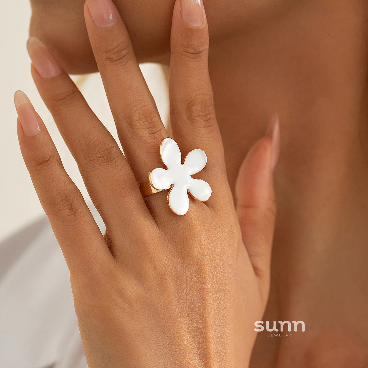 Ahaana Enamel Flower Ring