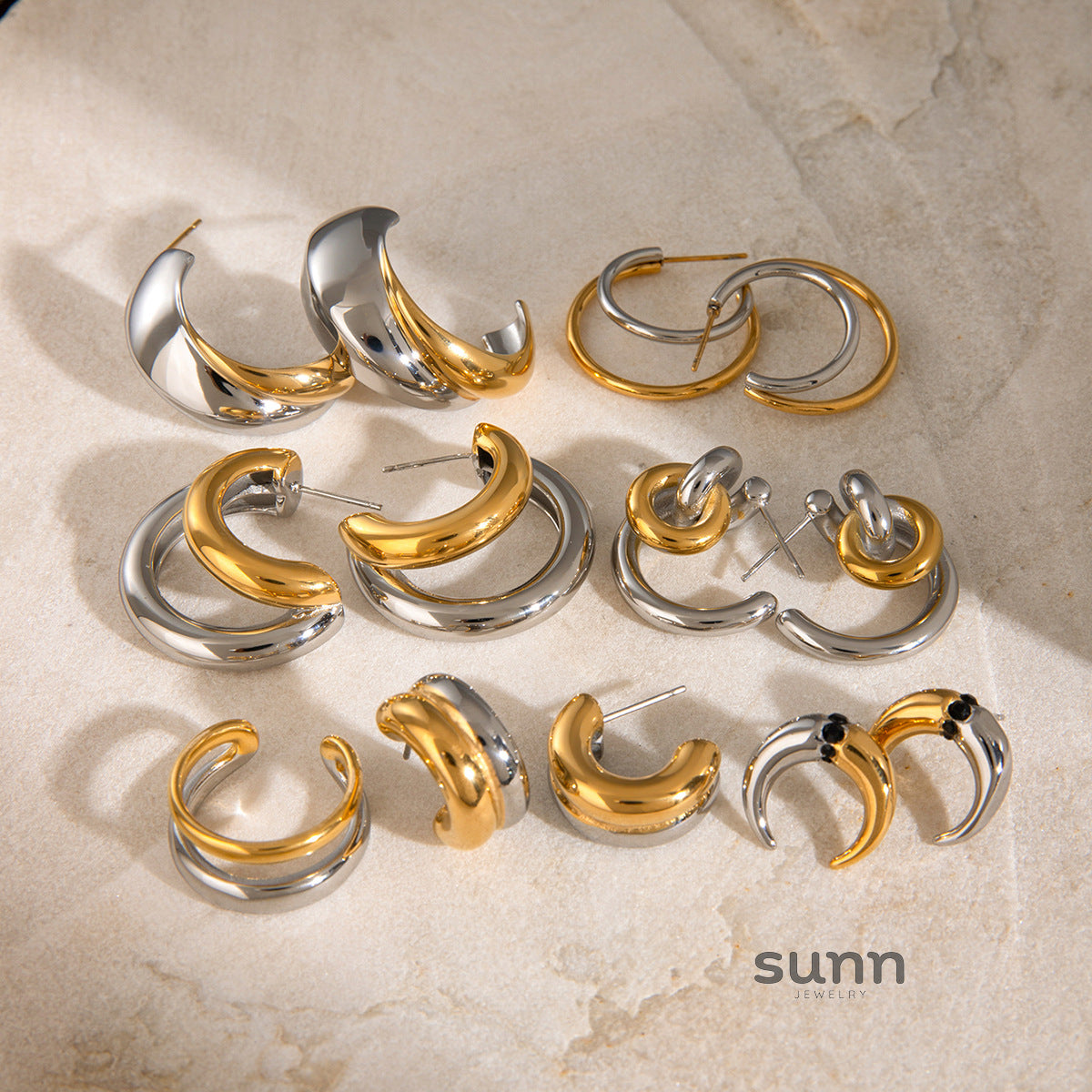 Ahlam C-Shaped Statement Earrings [YI6H92DK]