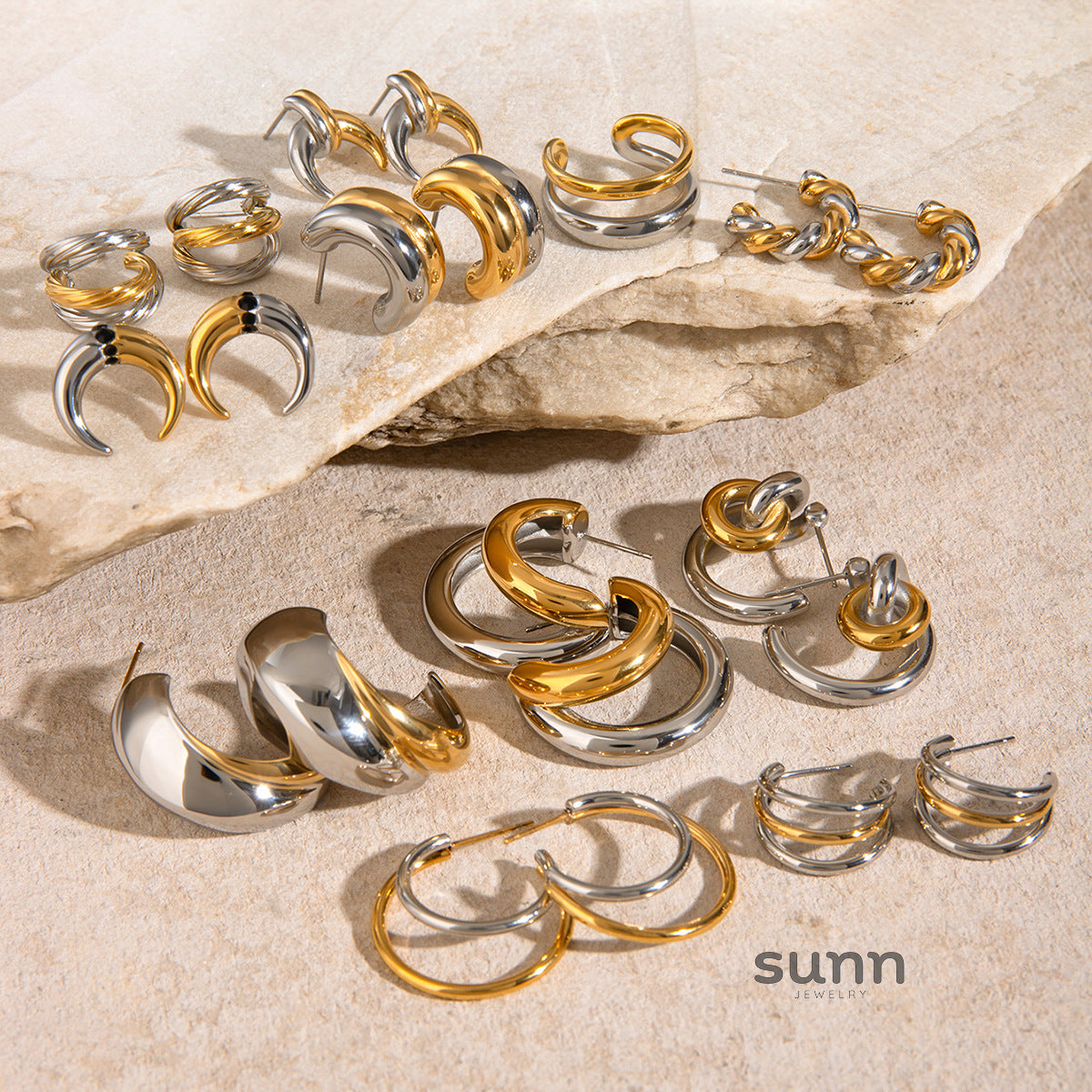 Ahlam C-Shaped Statement Earrings [XTSHPV60]