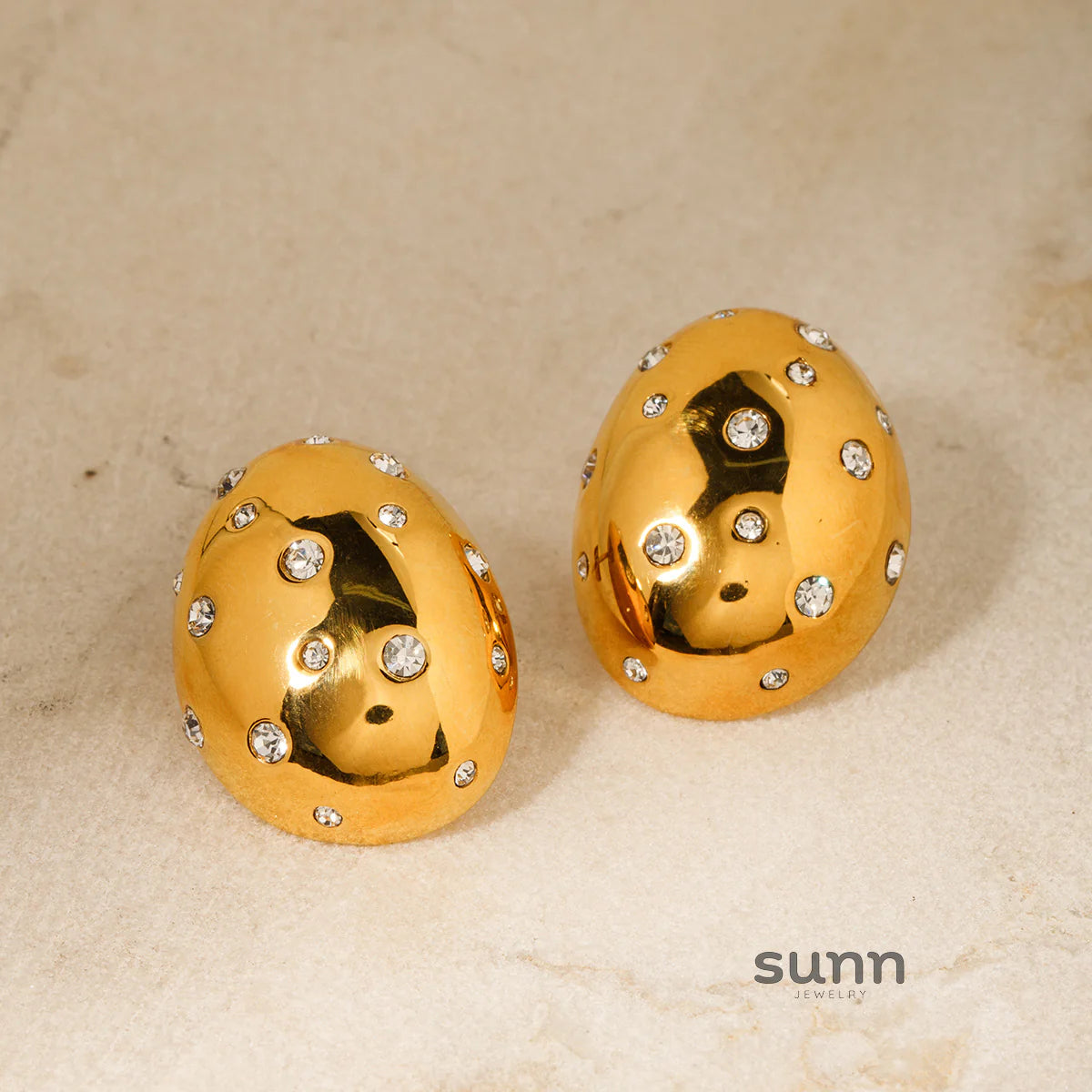 Ahlani Oval Solitaire Earrings