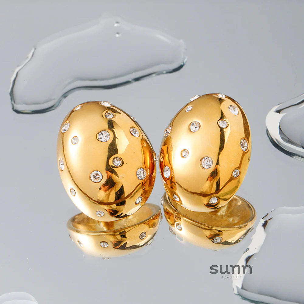 Ahlani Oval Solitaire Earrings