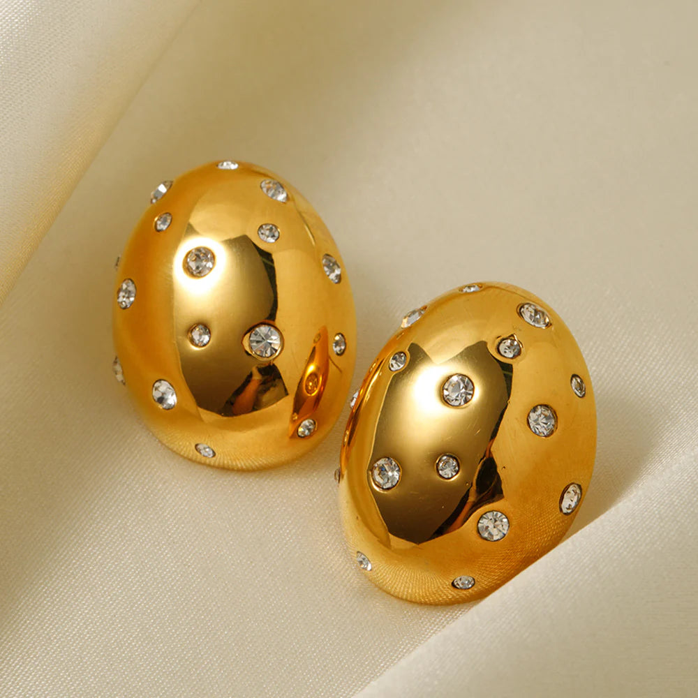 Ahlani Oval Solitaire Earrings