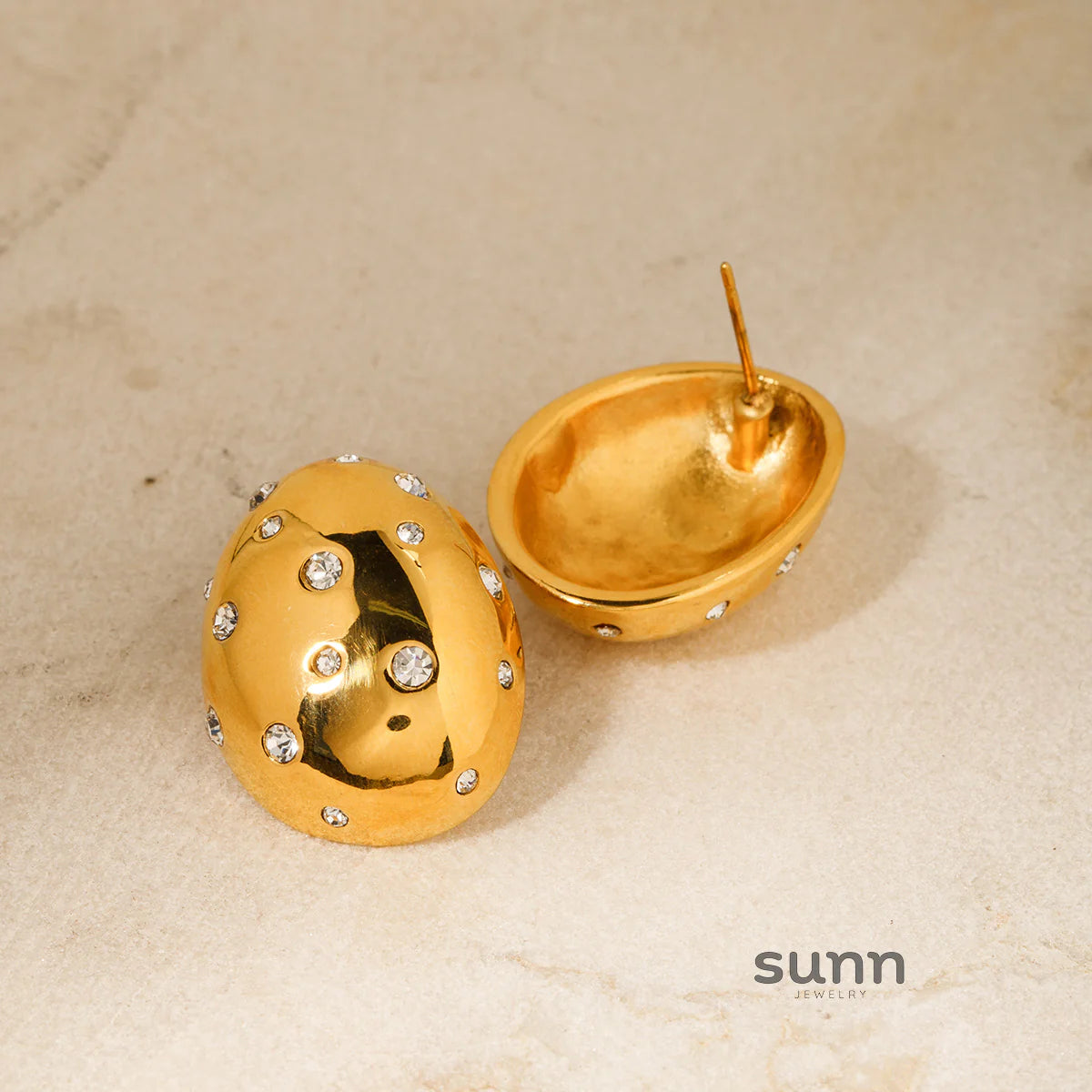 Ahlani Oval Solitaire Earrings