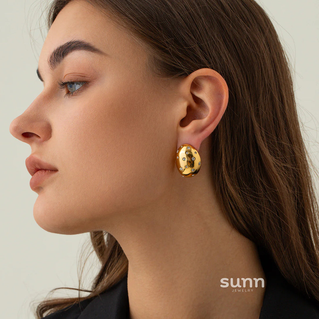 Ahlani Oval Solitaire Earrings