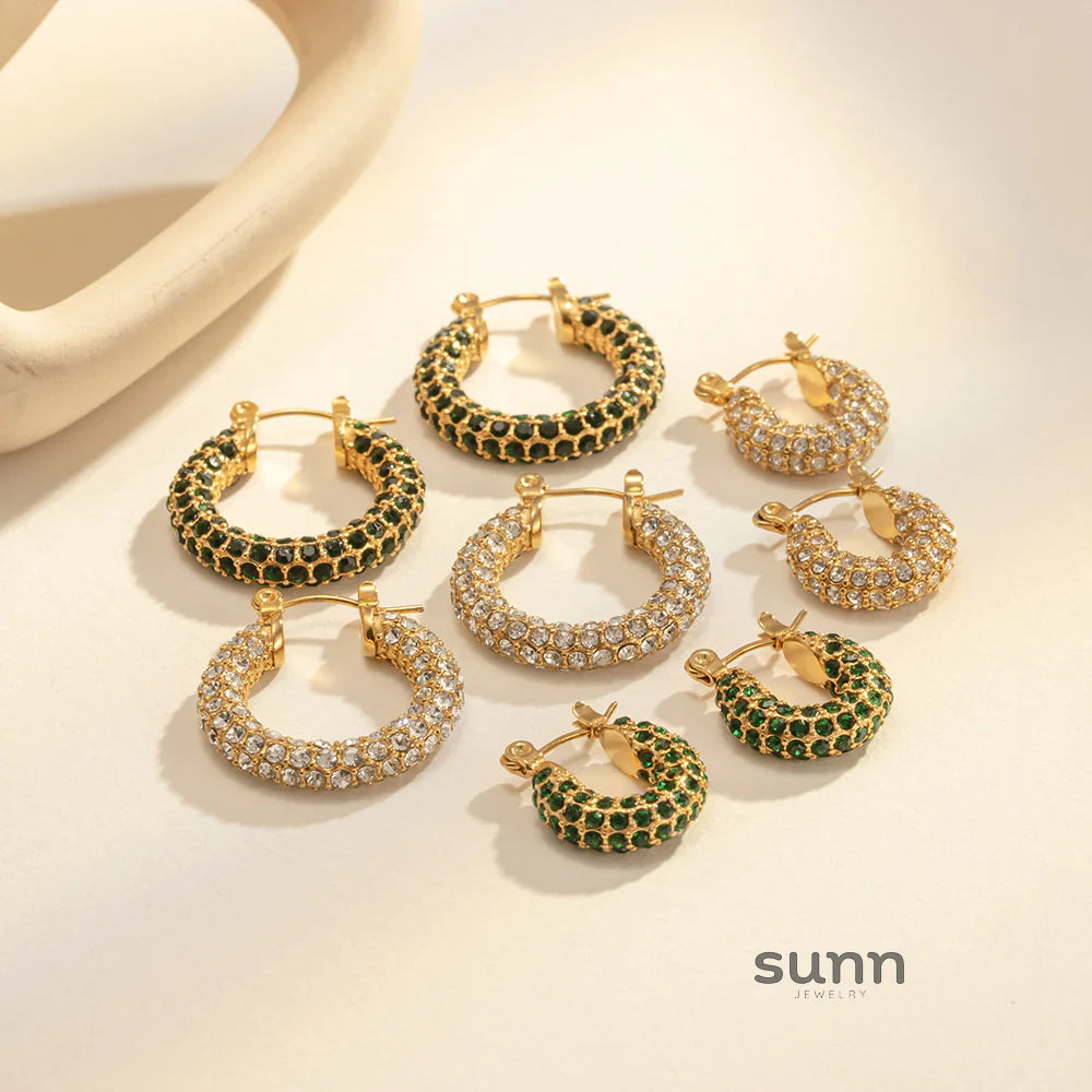 Ahlani Square Zirconia Hoop Earrings